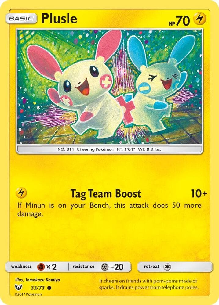 Plusle, card 33 from Shining Legends