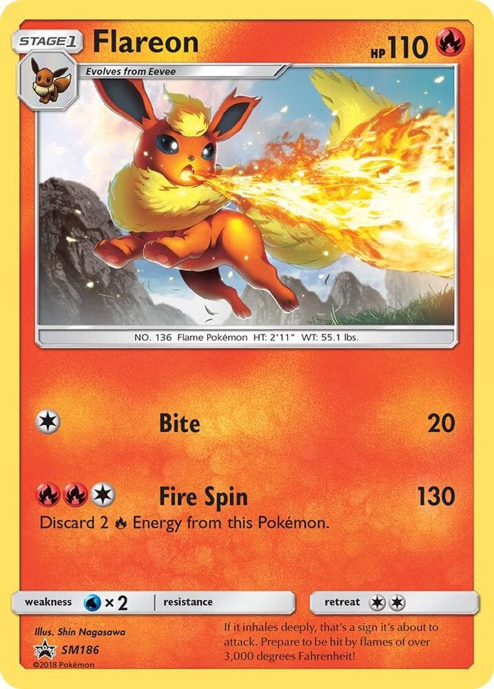 Flareon, carta SM186 di SL Promo