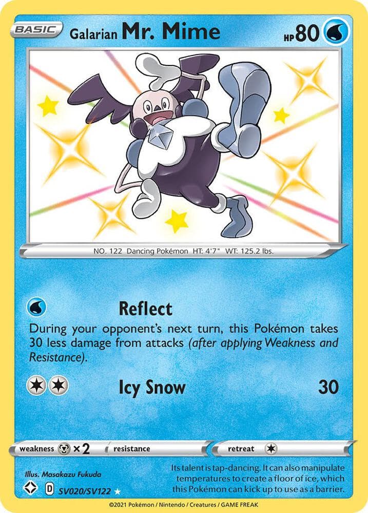 Galarian Mr. Mime, card SV020 from Shining Fates