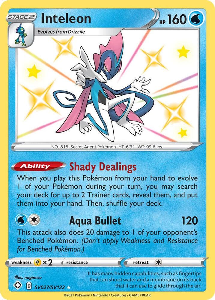 Inteleon, card SV027 from Shining Fates