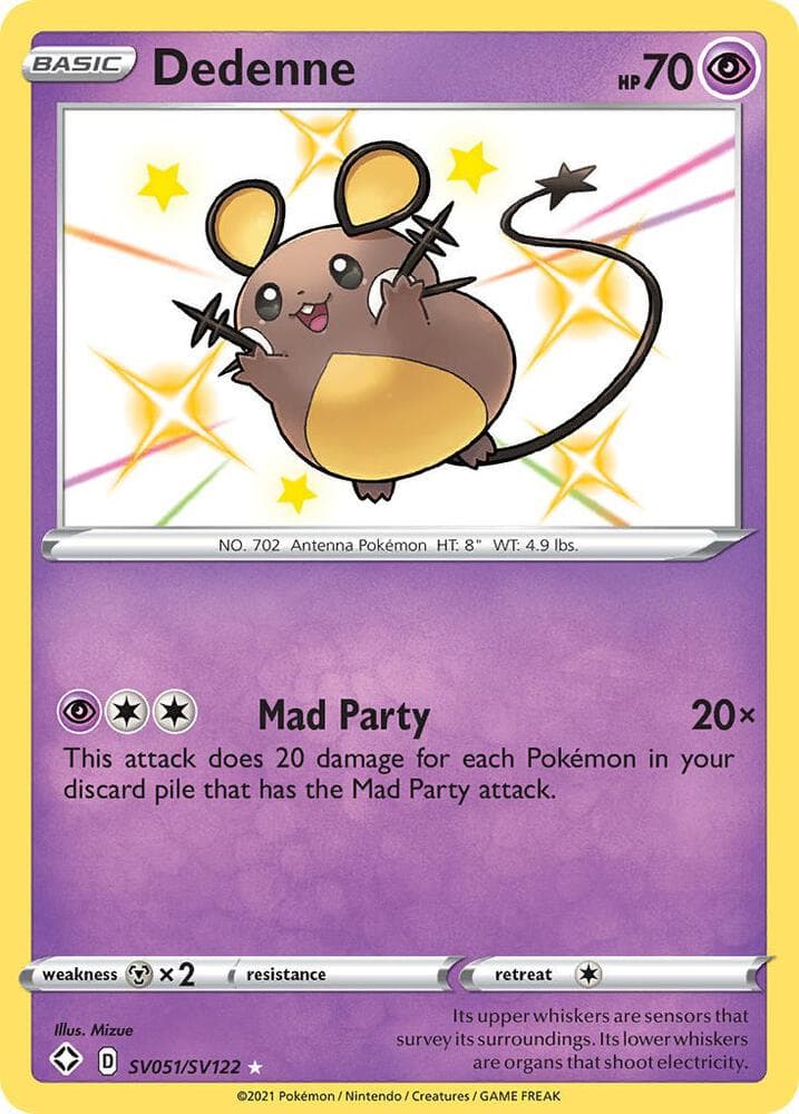 Dedenne, card SV051 from Shining Fates