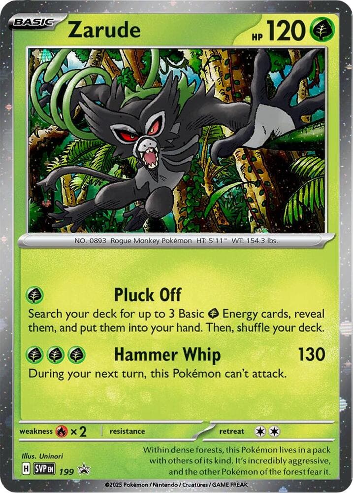 Zarude, carta 199 de SVP Black Star Promos