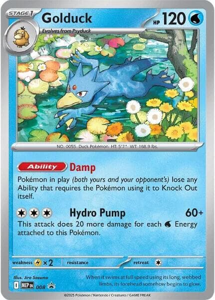 Golduck, carta 008 di MEP Black Star Promos