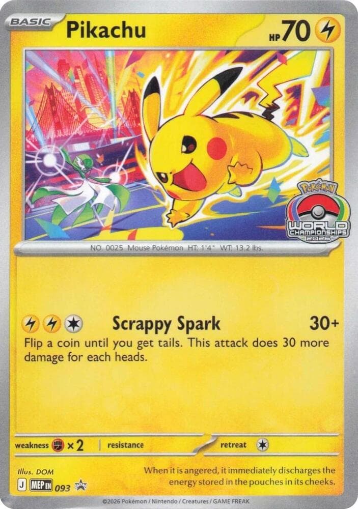 Pikachu, card 093 from MEP Black Star Promos